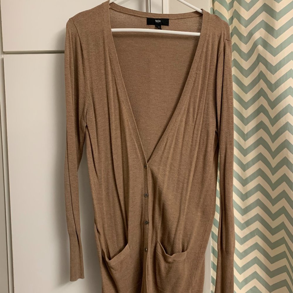 Mossimo Brown Long Cardigan Button Down